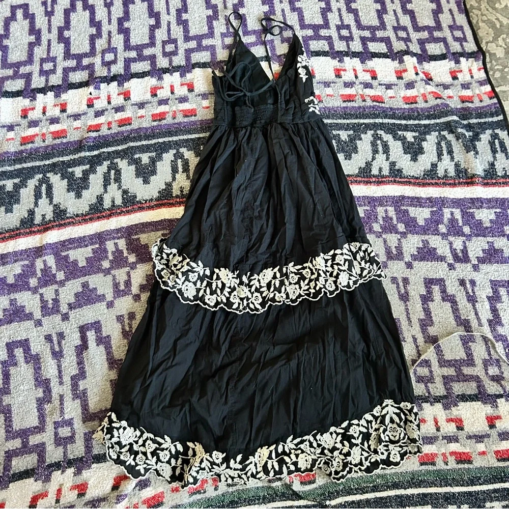 Abercrombie and fitch floral embroidered tiered maxi dress
